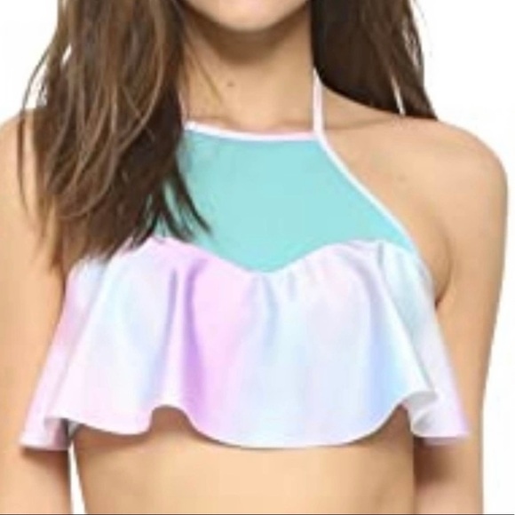 NWT Wildfox Mermaid Tie-dyed Flutter Bikini‎ Top - Picture 1 of 9